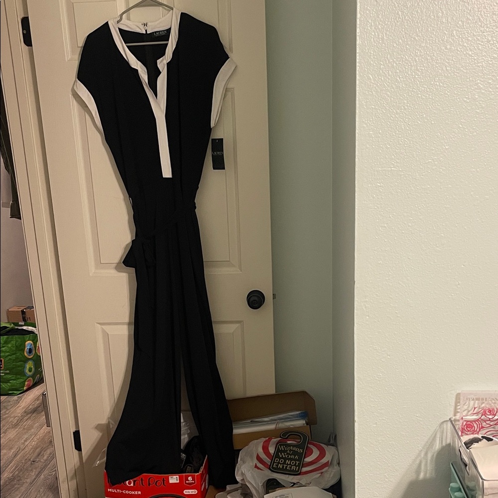 Lauren Ralph Lauren Black Jumpsuit with White Accents